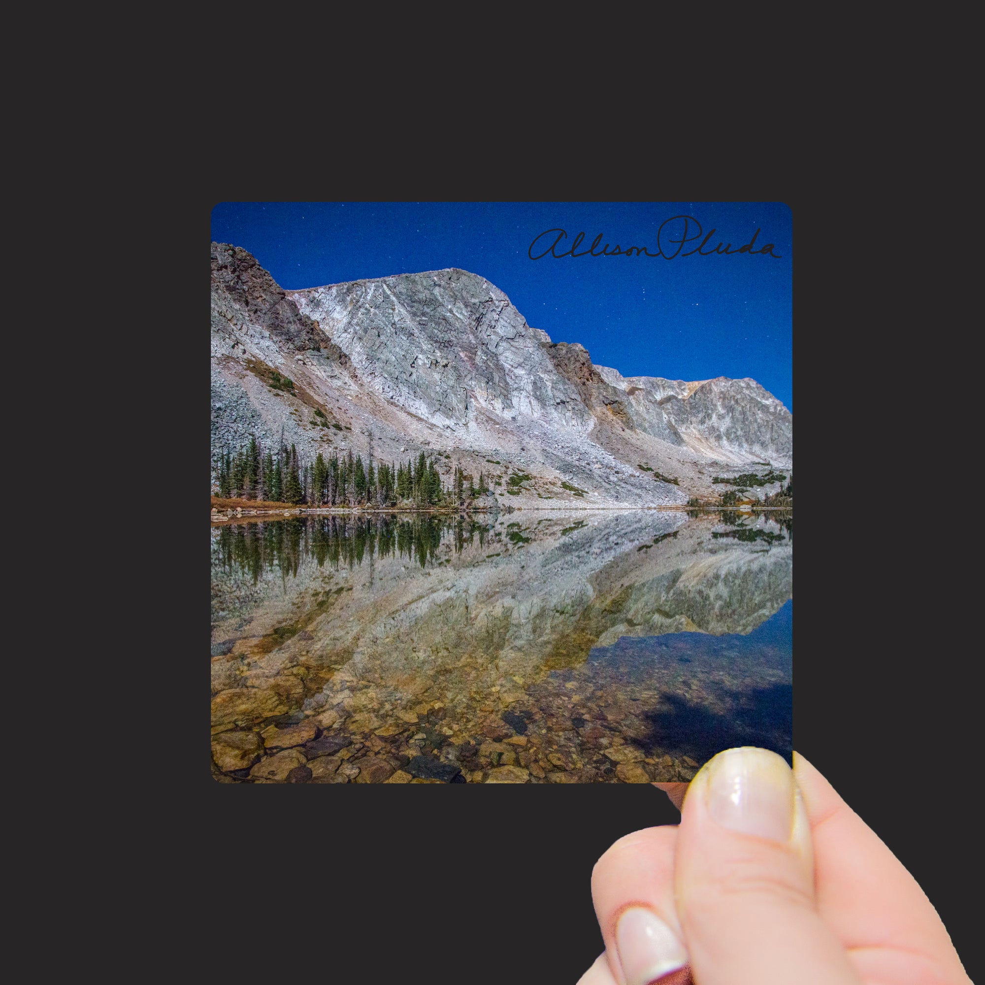"Lake Marie in Moonlight, Snowy Range, Wyoming" Mini Metal Print - Seneca Creek Studios