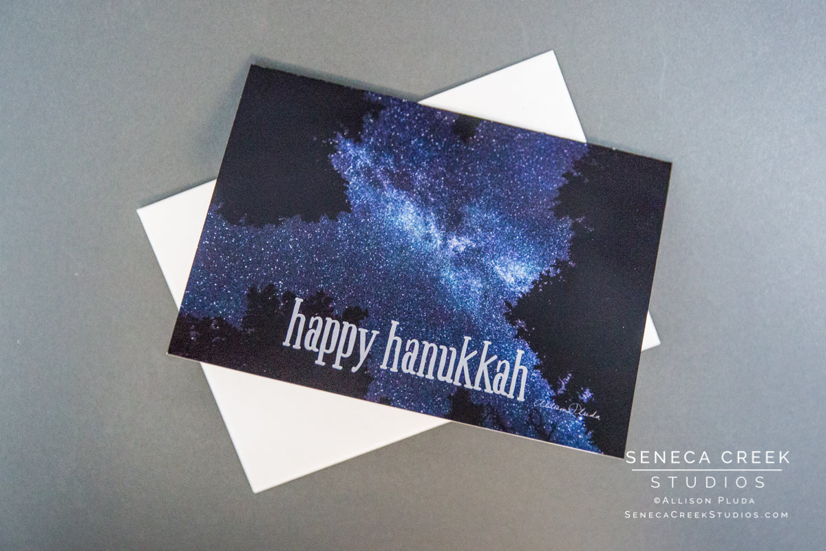 "Star Gazing" Happy Hanukkah Photo Art Greeting Card - Seneca Creek Studios