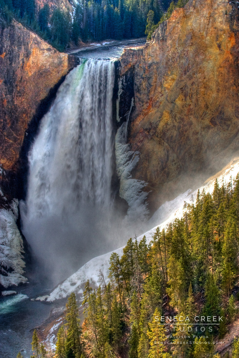 "Lower Falls in November, Yellowstone National Park, Wyoming" Fine Art Photographic Print - Seneca Creek Studios