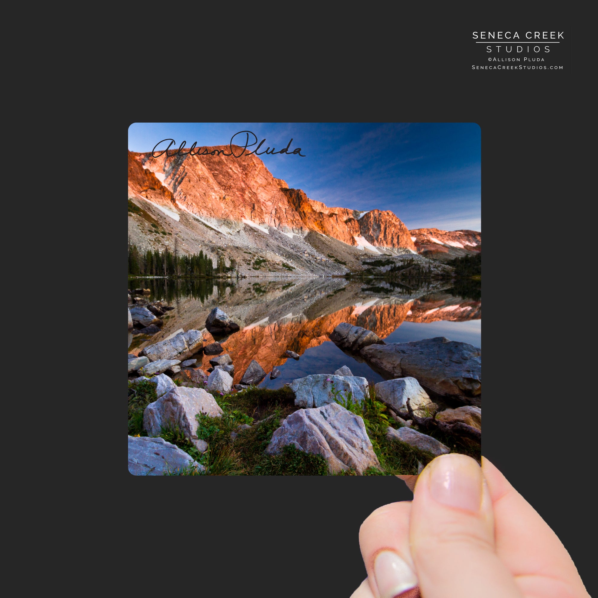 "Rocky Mountain Sunrise on Wyoming Lake" Mini Metal Print