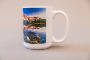 "Rocky Mountain Sunrise on Wyoming Lake" Large 15 oz. Ceramic Coffee Mug