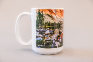 "Rocky Mountain Sunrise on Wyoming Lake" Large 15 oz. Ceramic Coffee Mug