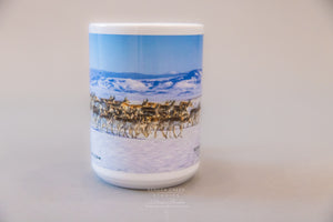 "Spring Herd of Pronghorn Antelope, Laramie Valley, Wyoming" Large 15 oz. Ceramic Coffee Mug