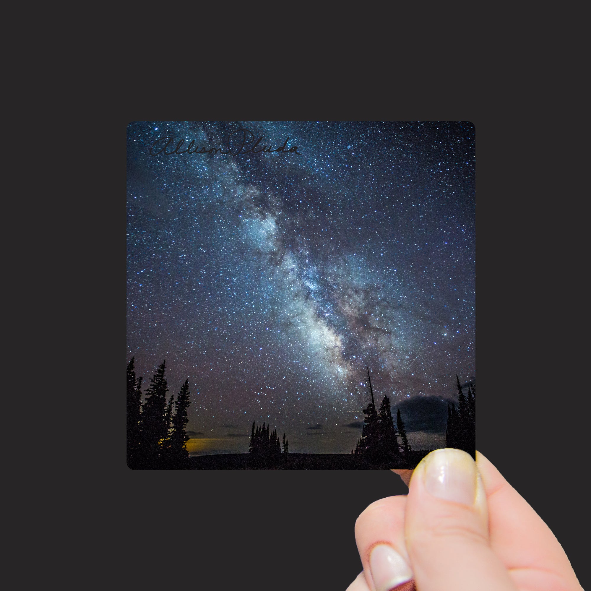 "The Milky Way During the Perseid Meteor Shower From the Mountains & the Glow of the Laramie, Wyoming" Mini Metal Print - Seneca Creek Studios