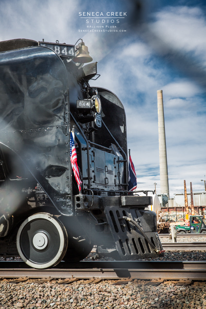 "The Living Legend Steam Engine and the Smoke Stack in Laramie, Wyoming" Fine Art Photography Print - Seneca Creek Studios