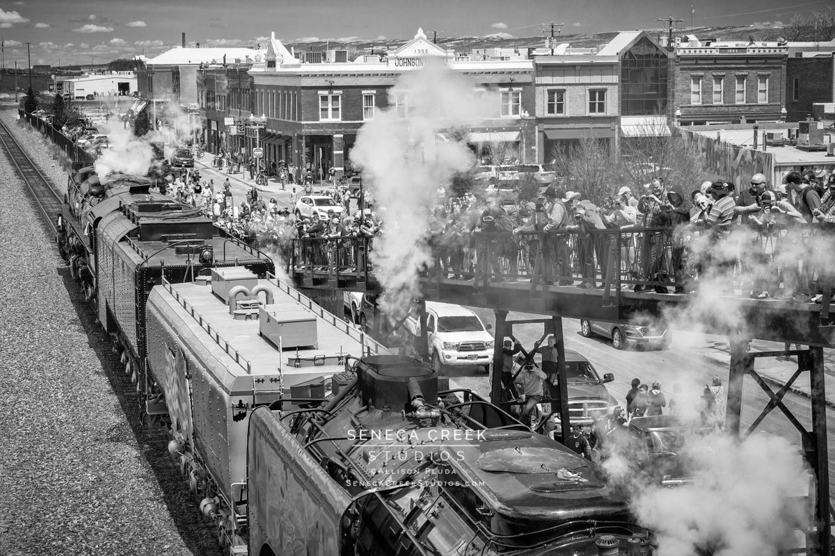 Big Boy No. 4014 and The Living Legend No. 844 Steam Locomotives, Train Depot, Laramie, Wyoming - Seneca Creek Studios