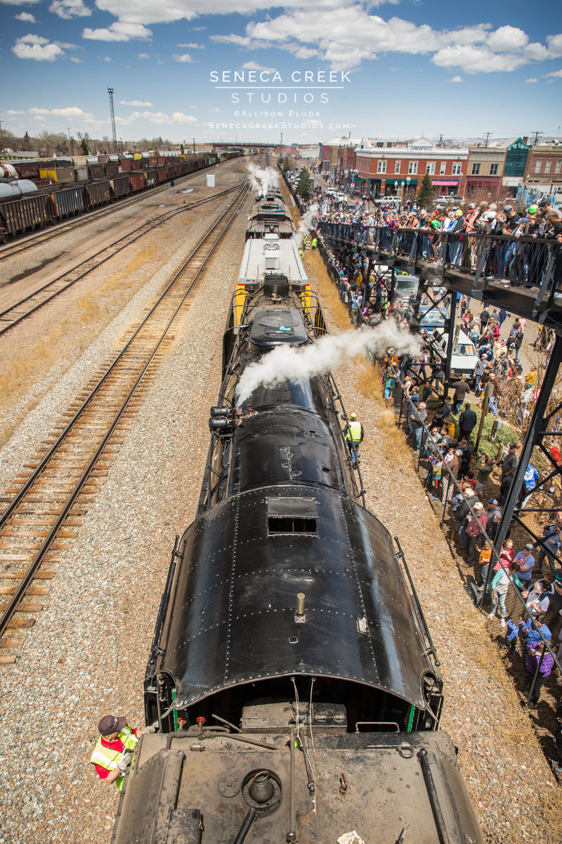 Big Boy No. 4014 and The Living Legend No. 844 Steam Locomotive Trains and Crowd in Laramie, Wyoming - Seneca Creek Studios