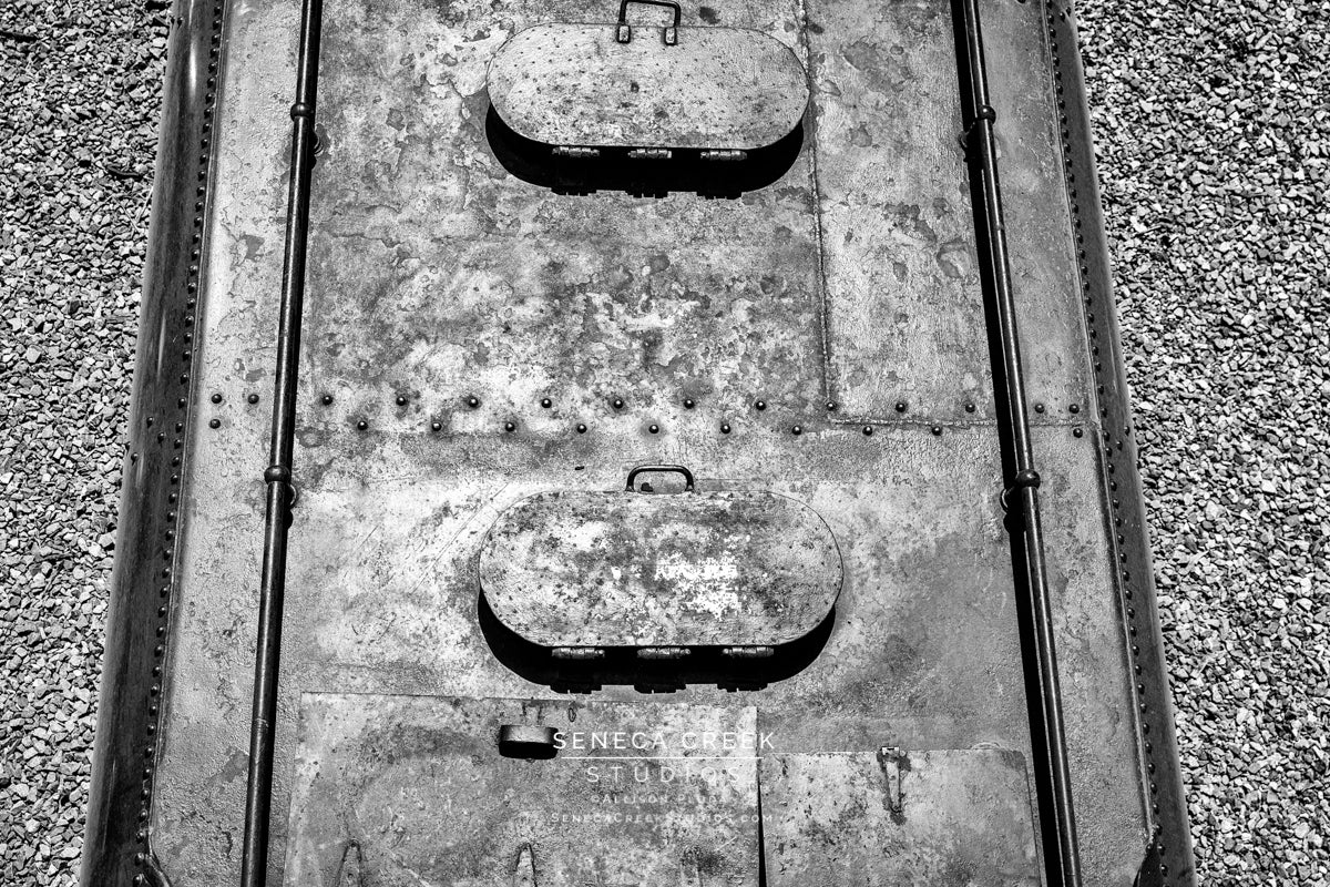 Union Pacific Big Boy No. 4014 Steam Locomotive Train Top Detail Black and White - Seneca Creek Studios
