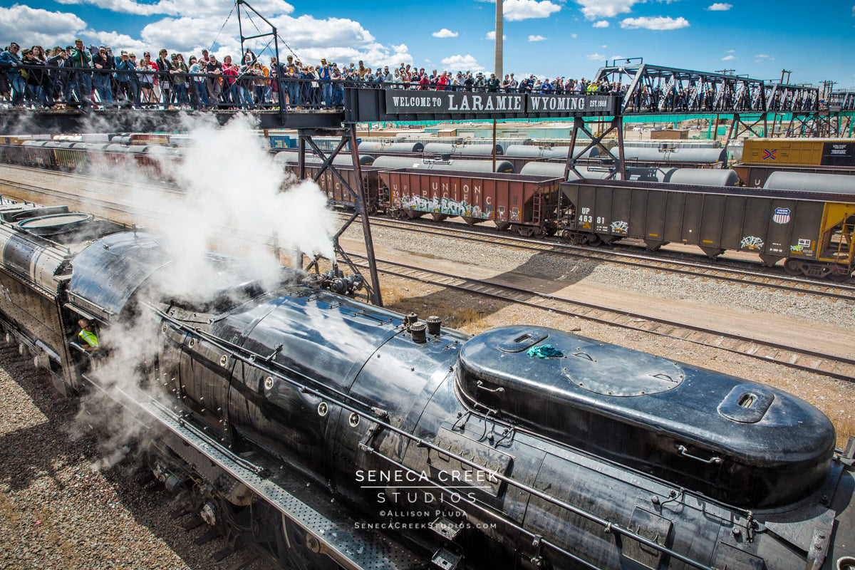 Union Pacific Big Boy No. 4014 Steam Locomotive Train, Footbridge, Laramie, Wyoming - Seneca Creek Studios