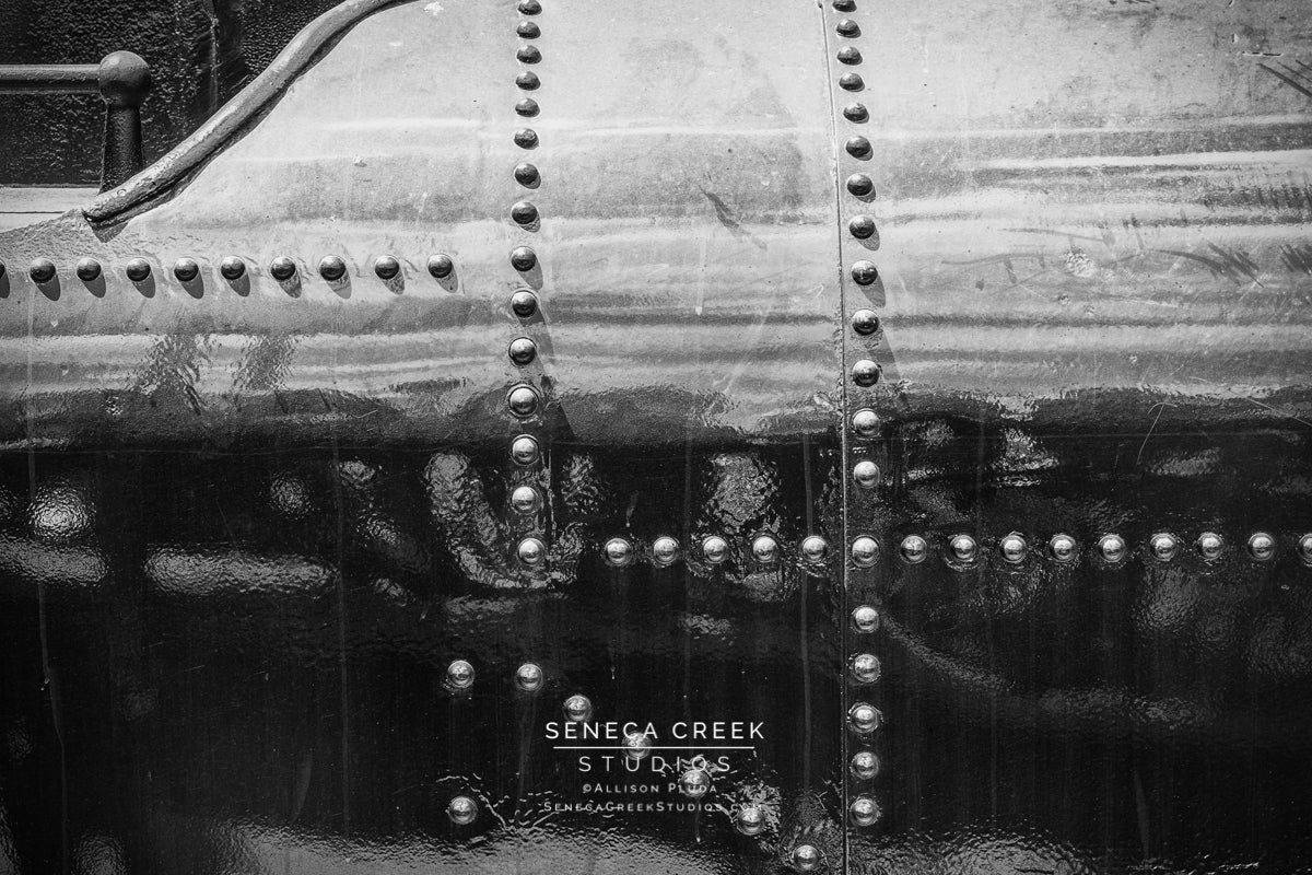 Union Pacific Big Boy No. 4014 Steam Locomotive Train Bolts and Metal Patterns Black and White - Seneca Creek Studios
