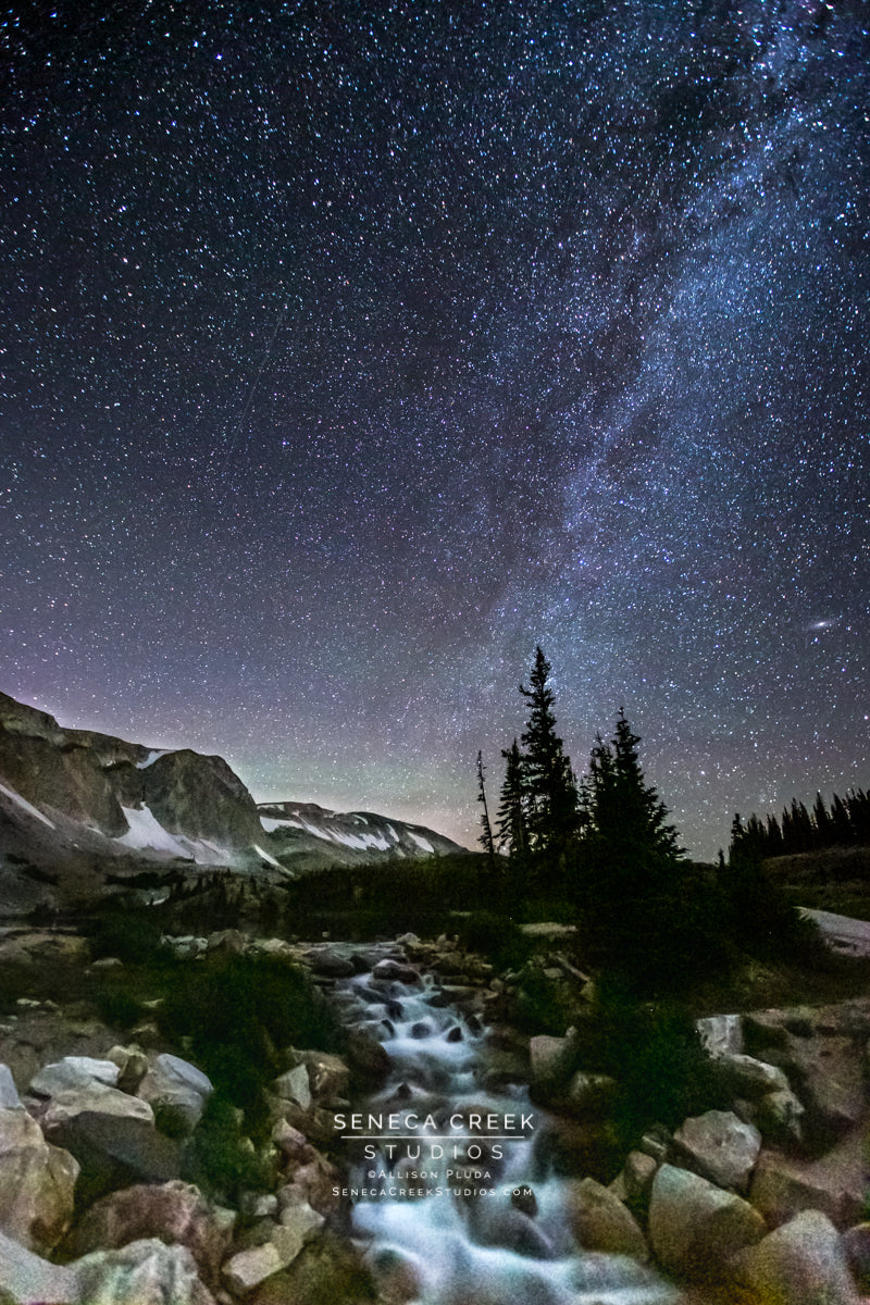 "Milky Way Waterfall, Snowy Range, Wyoming" Fine Art Photography Print - Seneca Creek Studios
