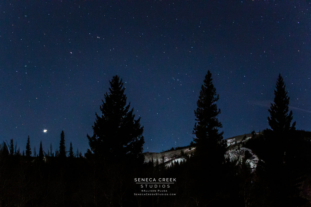 "The Great Conjunction Christmas Star, Snowy Range Mountains, Wyoming" Fine Art Photography Print - Seneca Creek Studios
