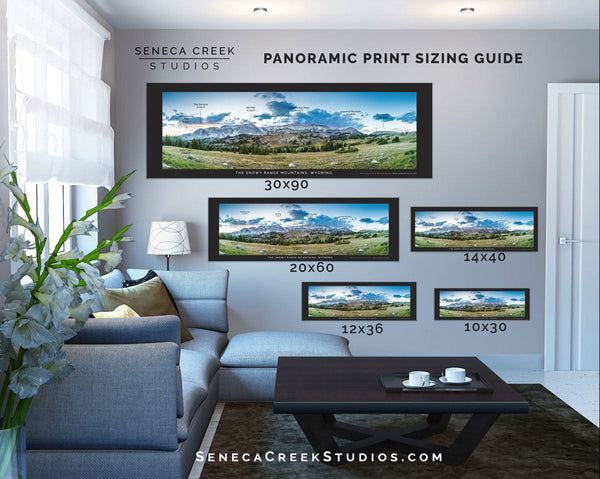 Snowy Range Mountains, Wyoming Panoramic Fine Art Print WITH Peak Name ...